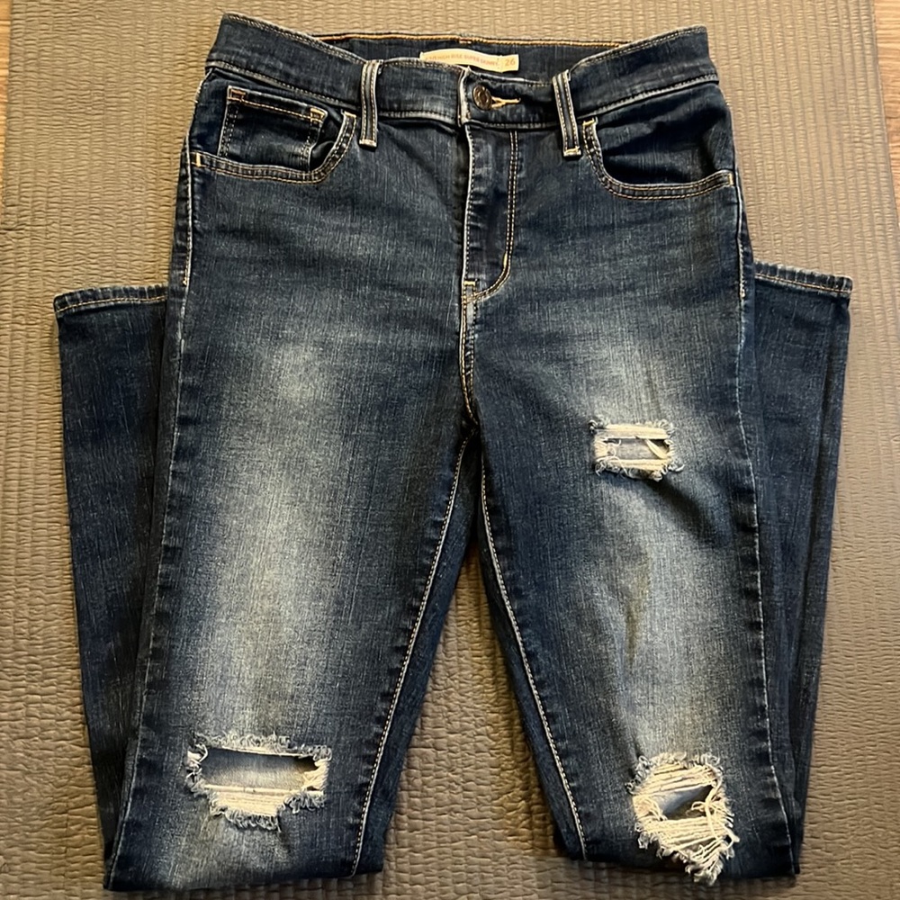 Levi’s 720 Distressed High Rise Jeans Sz 26 - Picture 3 of 10